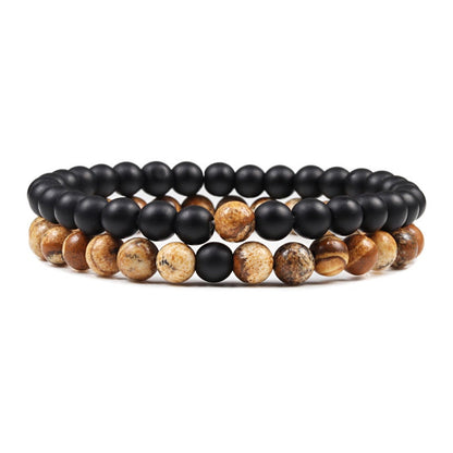 Natural Lava Stone Tiger Eye Beaded Yoga Bracelets