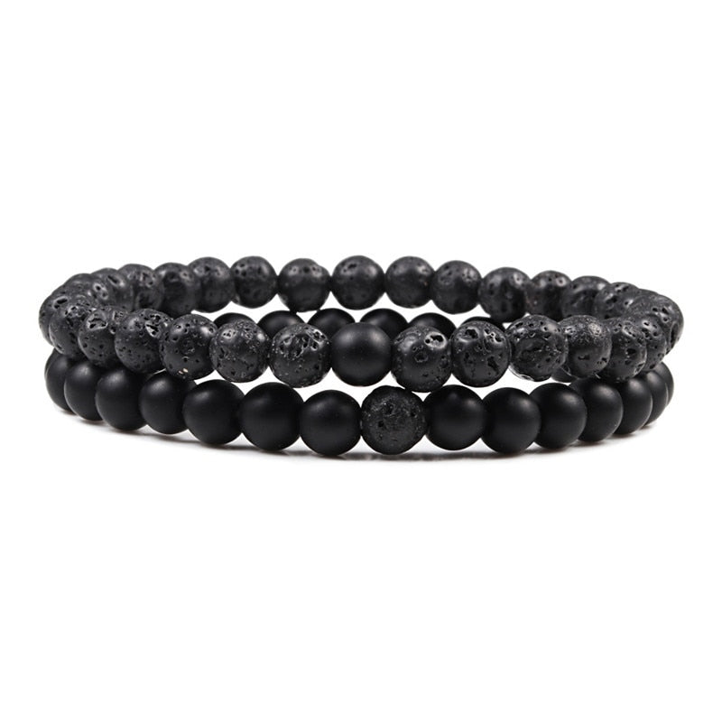 Natural Lava Stone Tiger Eye Beaded Yoga Bracelets